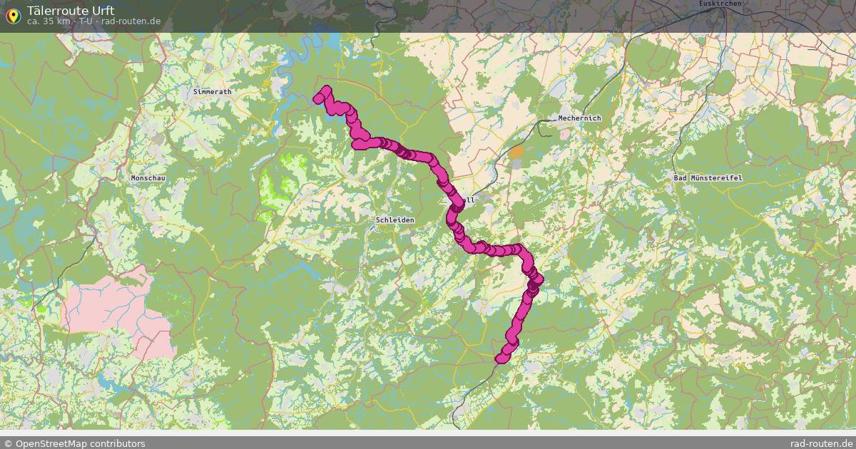 Tälerroute Urft (T-U) – Fernradroute auf Rad-Routen.de