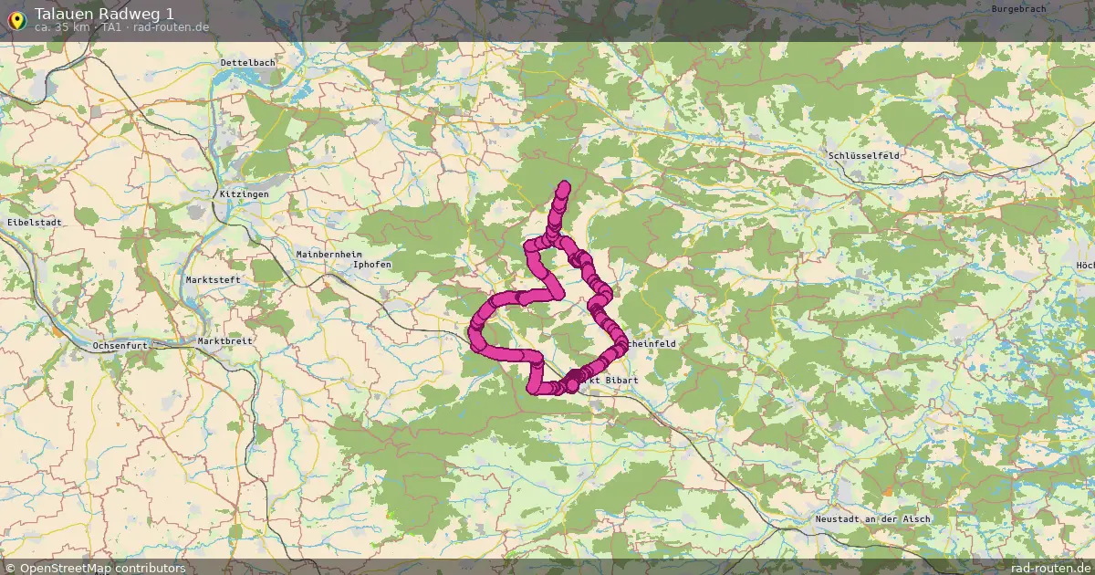 Talauen Radweg 1 (TA1) – Fernradroute auf Rad-Routen.de