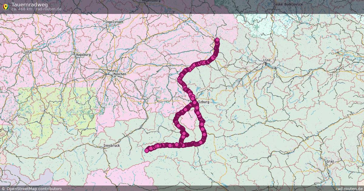 Tauernradweg – Fernradroute auf Rad-Routen.de