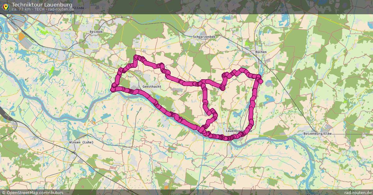 Techniktour Lauenburg (Tech) – Fernradroute auf Rad-Routen.de