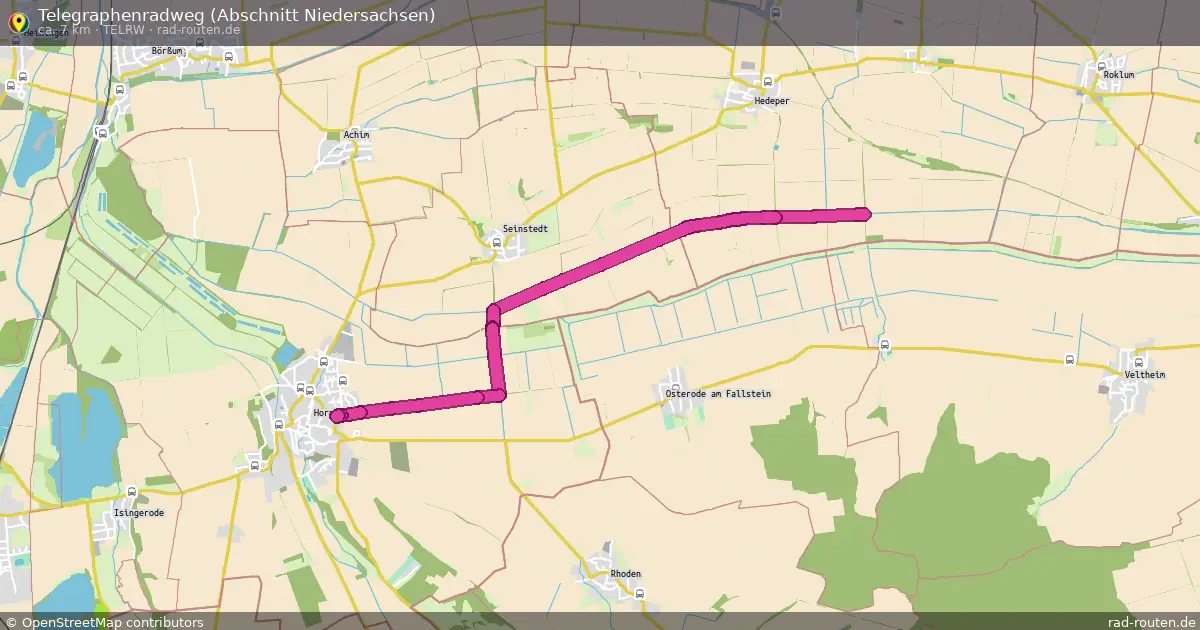 Telegraphenradweg (Abschnitt Niedersachsen) (TelRW) – Fernradroute auf Rad-Routen.de