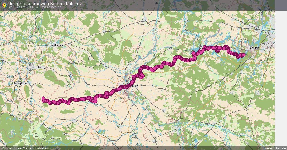 Telegraphenradweg Berlin - Koblenz (TelRW) – Fernradroute auf Rad-Routen.de