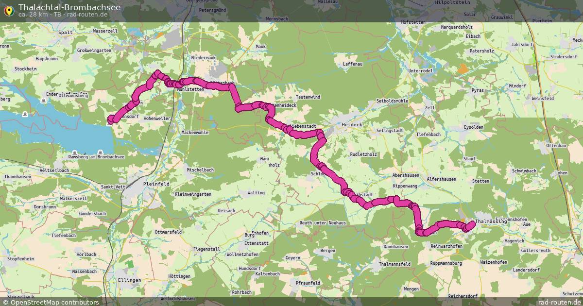 Thalachtal-Brombachsee (TB) – Fernradroute auf Rad-Routen.de