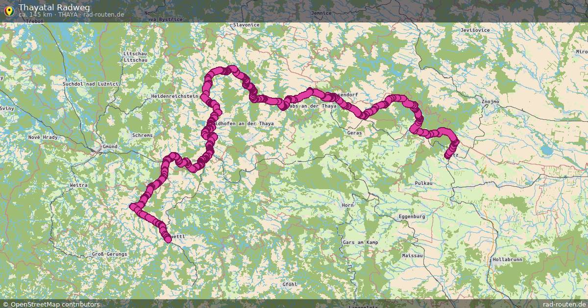 Thayatal Radweg (THAYA) – Fernradroute auf Rad-Routen.de