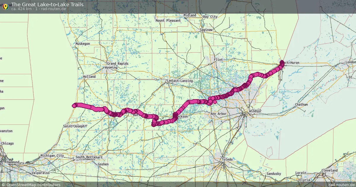 The Great Lake-to-Lake Trails (1) – Fernradroute auf Rad-Routen.de
