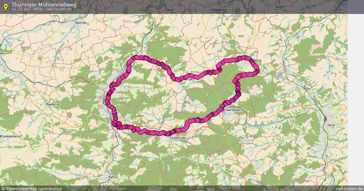 Thüringer Mühlenradweg (MRW) – Fernradroute auf Rad-Routen.de