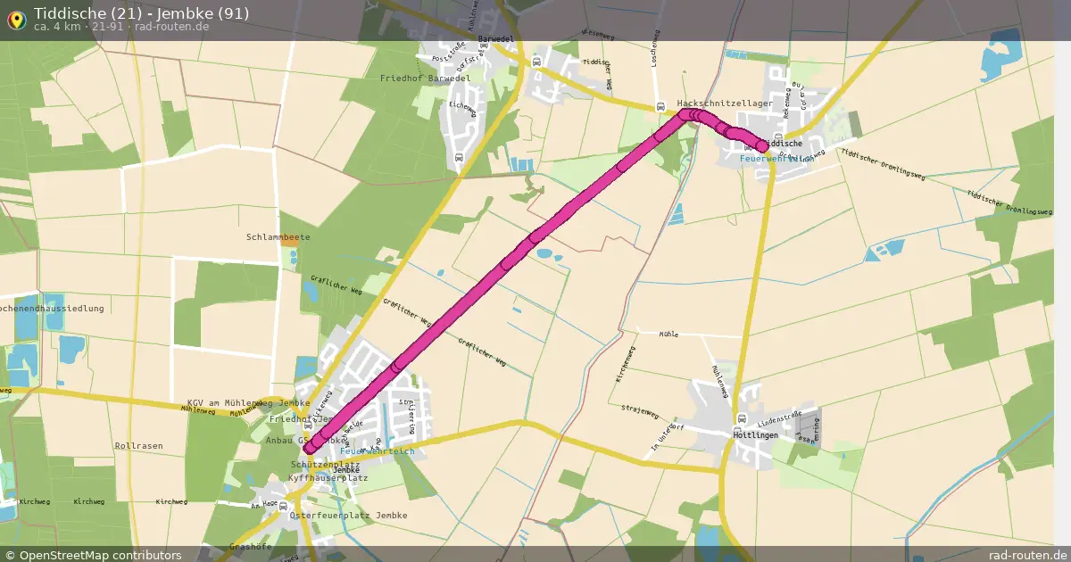 Tiddische (21) - Jembke (91) (21-91) – Fernradroute auf Rad-Routen.de