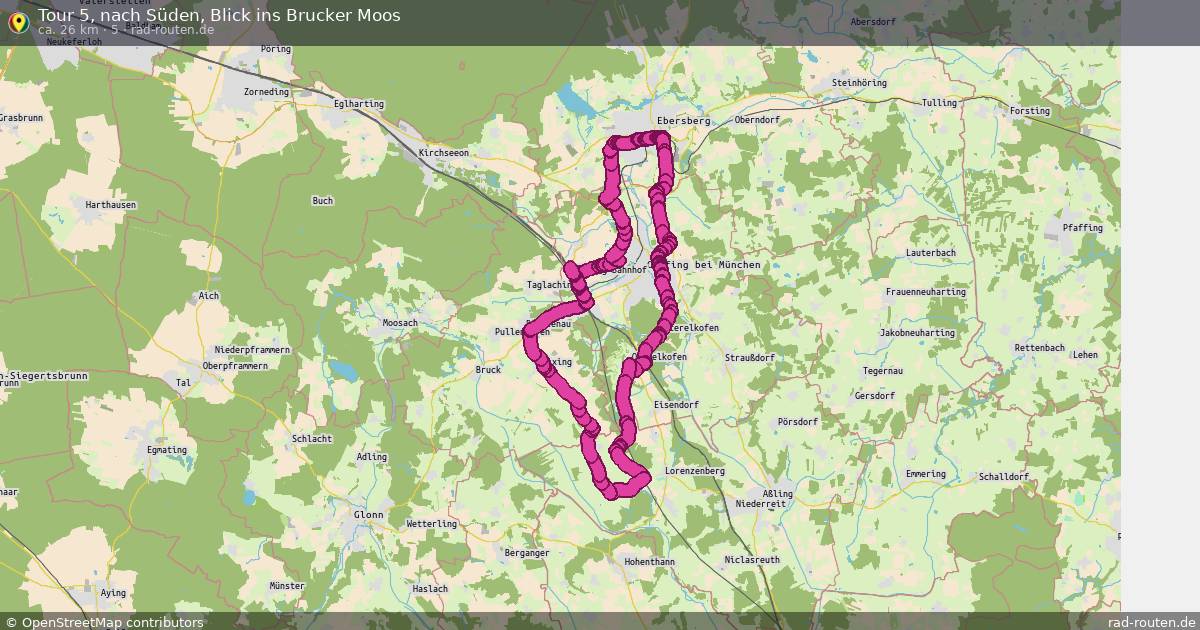 Tour 5, nach Süden, Blick ins Brucker Moos (5) – Fernradroute auf Rad-Routen.de