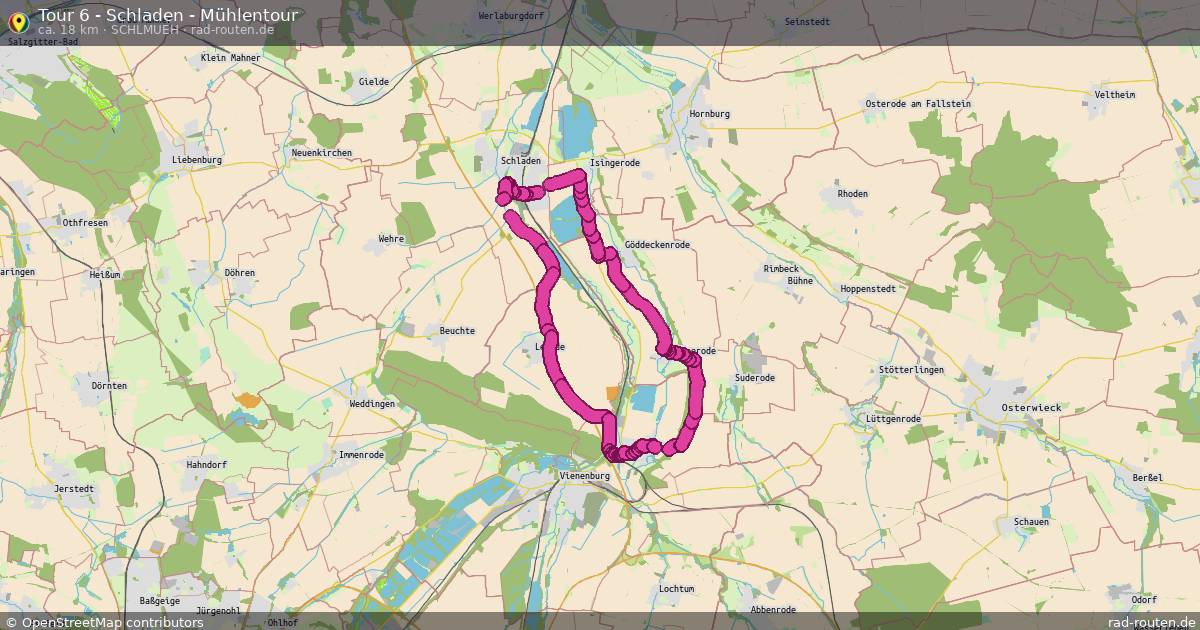 Tour 6 - Schladen - Mühlentour (SchlMueh) – Fernradroute auf Rad-Routen.de