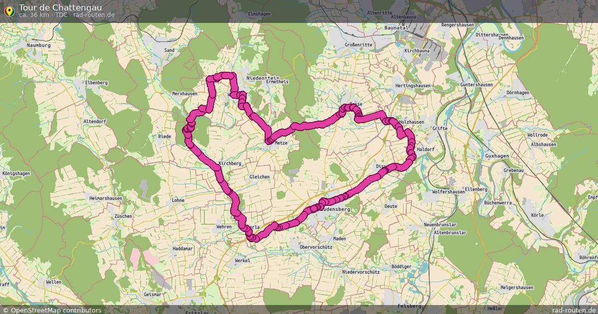Tour de Chattengau (TdC) – Fernradroute auf Rad-Routen.de