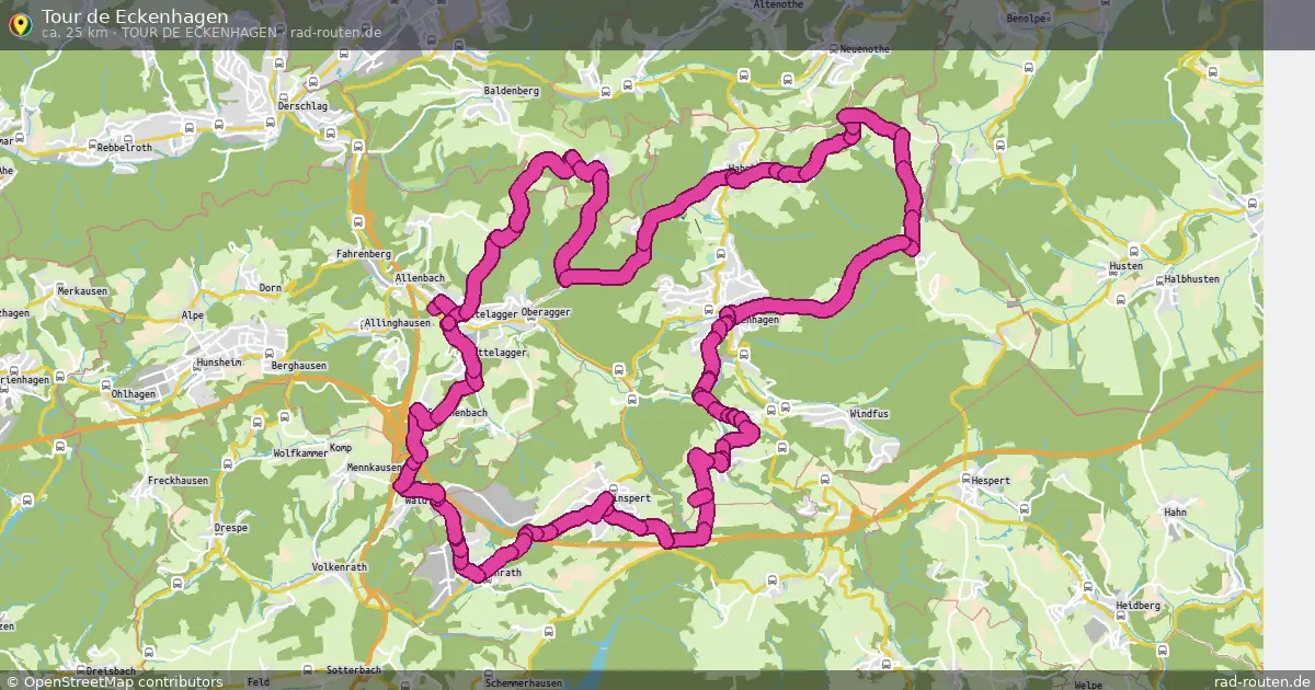 Tour de Eckenhagen (Tour de Eckenhagen) – Fernradroute auf Rad-Routen.de