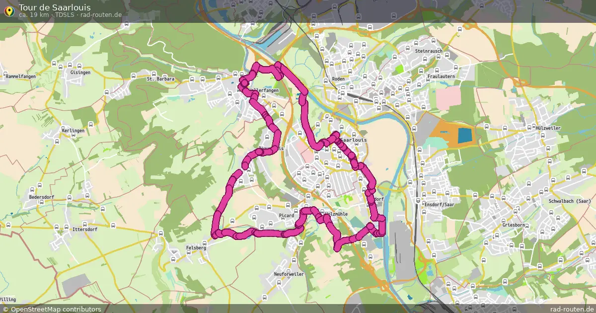 Tour de Saarlouis (TdSLS) – Fernradroute auf Rad-Routen.de
