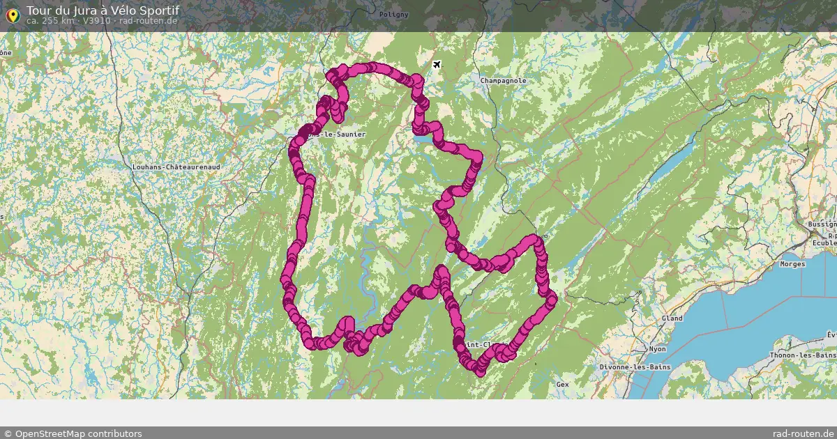 Tour du Jura à Vélo Sportif (V3910) – Fernradroute auf Rad-Routen.de