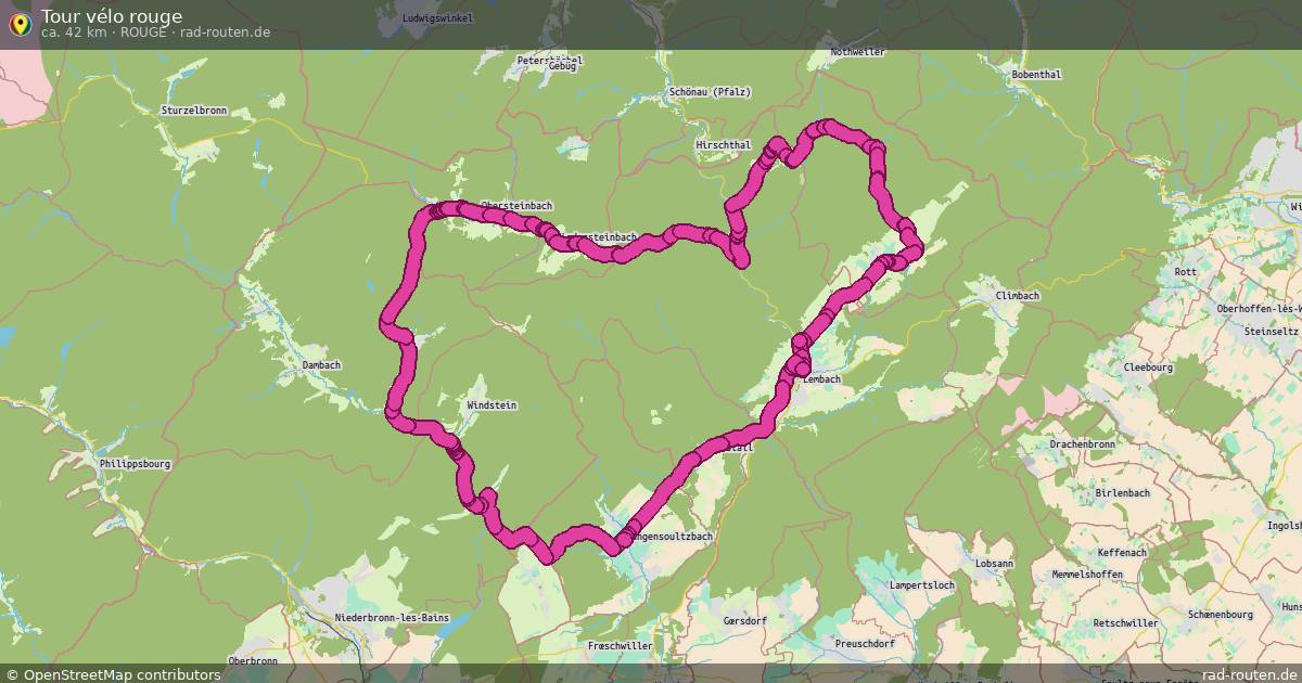 Tour vélo rouge (rouge) – Fernradroute auf Rad-Routen.de