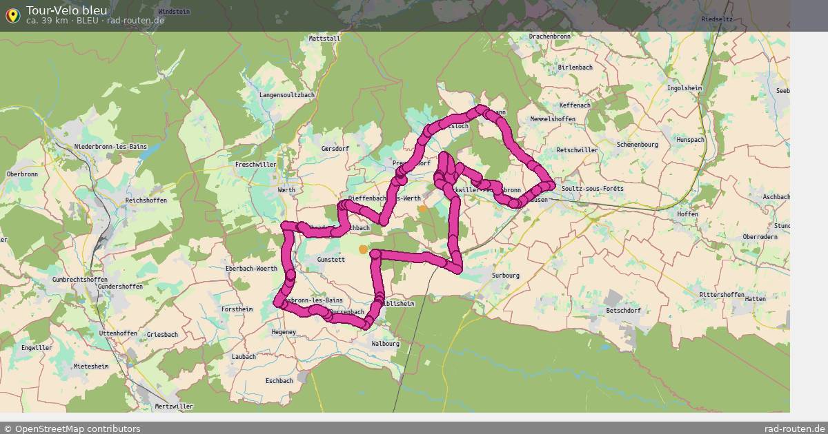 Tour-Velo bleu (bleu) – Fernradroute auf Rad-Routen.de