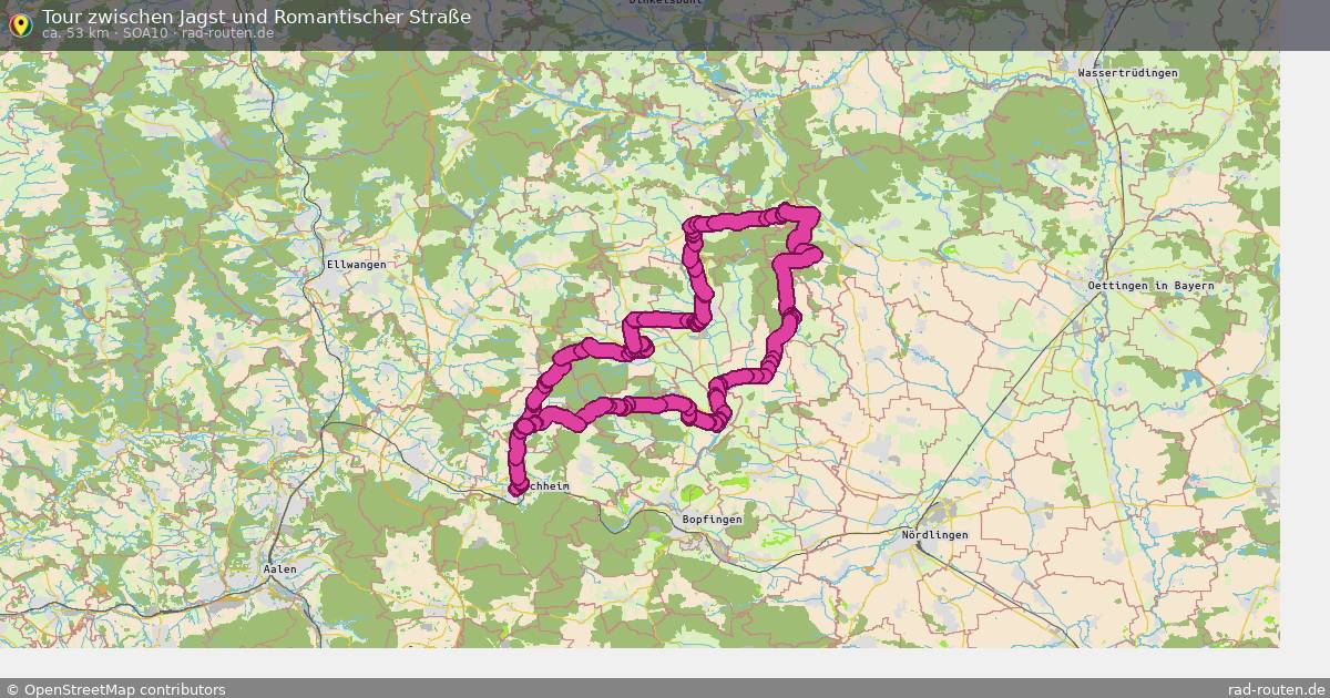 Tour zwischen Jagst und Romantischer Straße (SOA10) – Fernradroute auf Rad-Routen.de