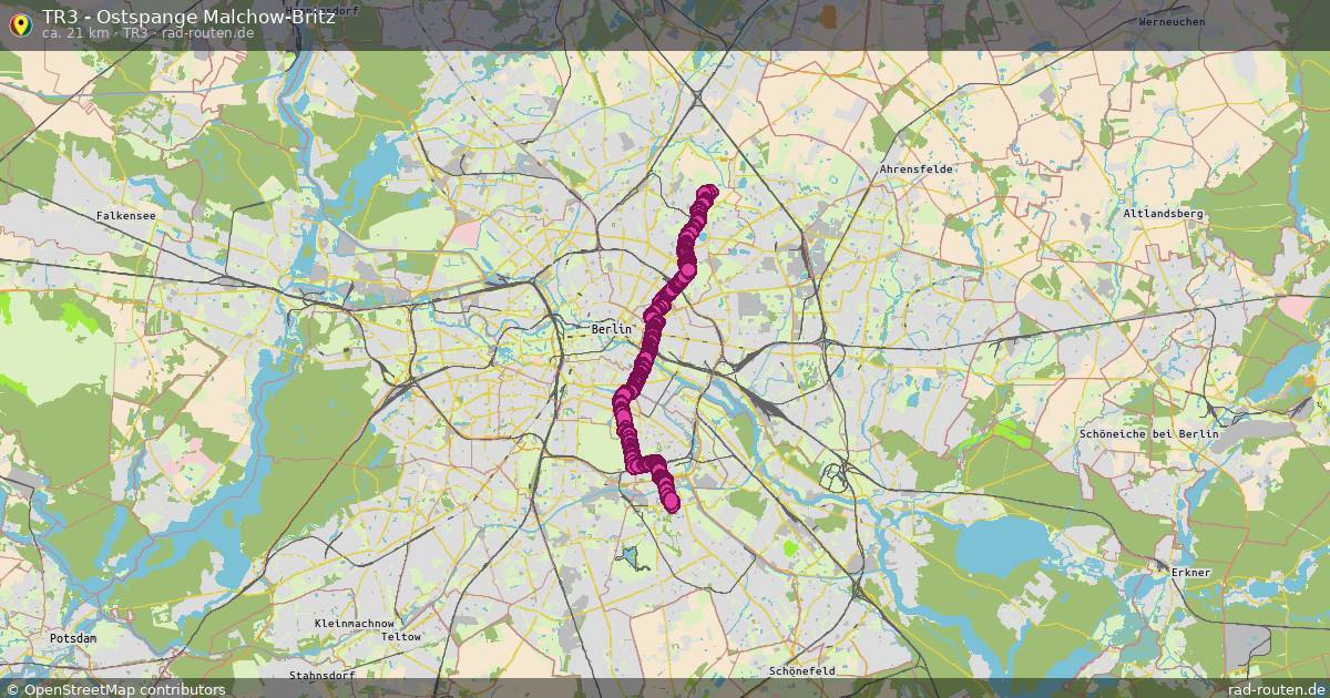 TR3 - Ostspange Malchow-Britz (TR3) – Fernradroute auf Rad-Routen.de