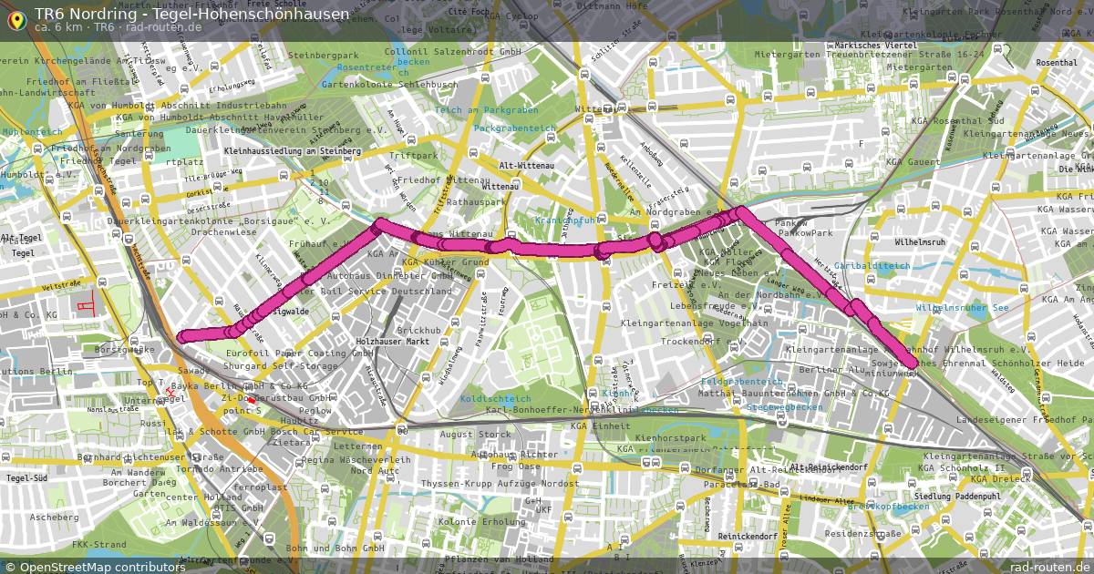 TR6 Nordring - Tegel-Hohenschönhausen (TR6) – Fernradroute auf Rad-Routen.de