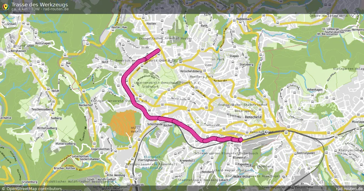 Trasse des Werkzeugs (TdW) – Fernradroute auf Rad-Routen.de
