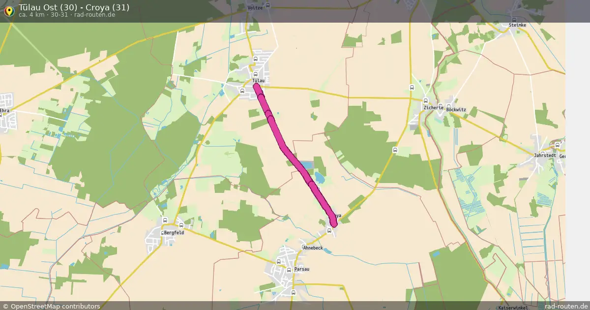 Tülau Ost (30) - Croya (31) (30-31) – Fernradroute auf Rad-Routen.de