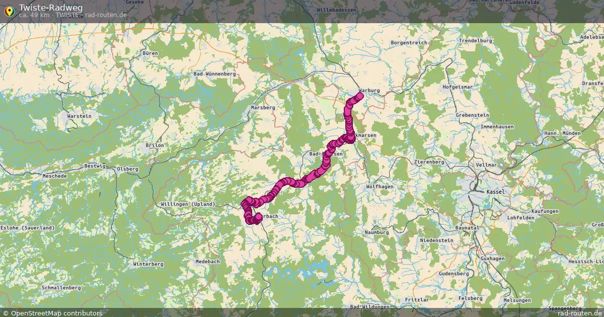 Twiste-Radweg (Twiste) – Fernradroute auf Rad-Routen.de