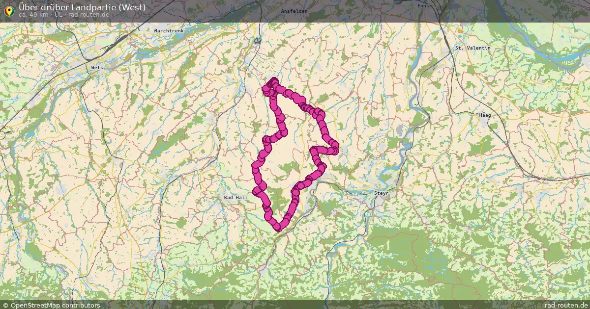 Über drüber Landpartie (West) (ÜL) – Fernradroute auf Rad-Routen.de