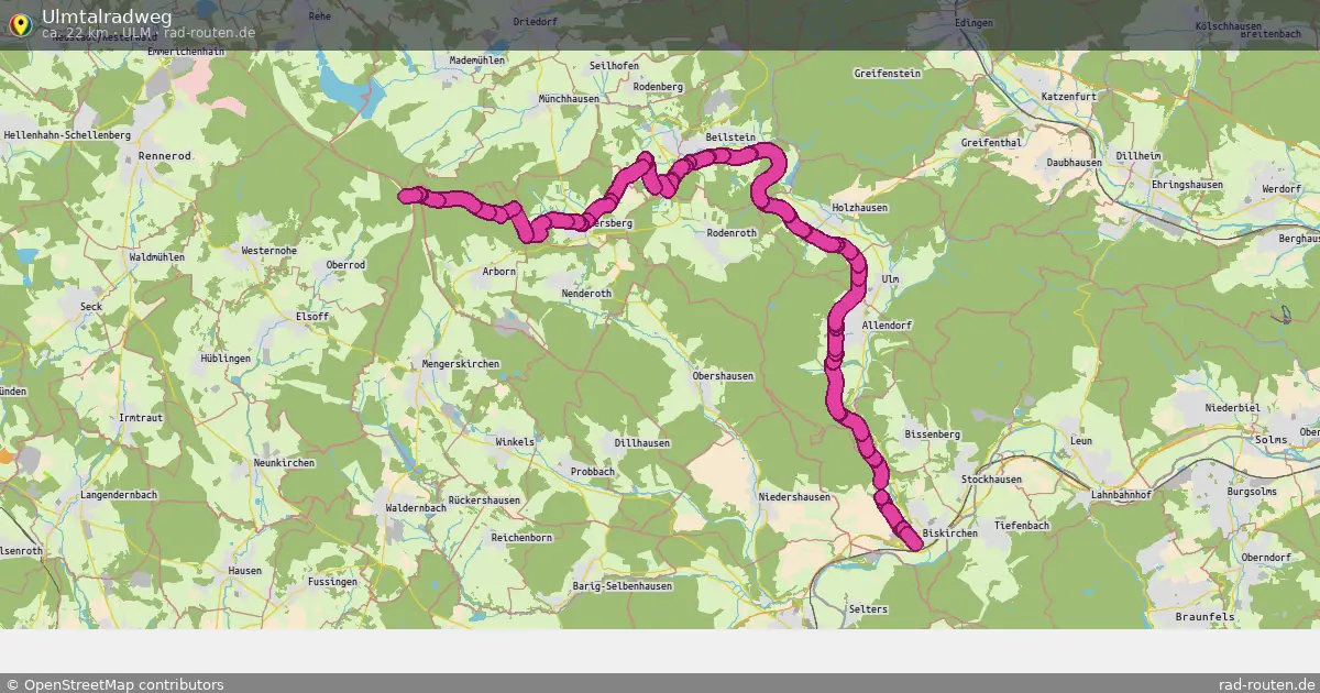 Ulmtalradweg (Ulm) – Fernradroute auf Rad-Routen.de