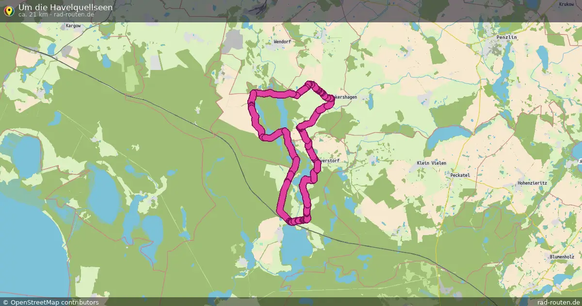 Um die Havelquellseen – Fernradroute auf Rad-Routen.de