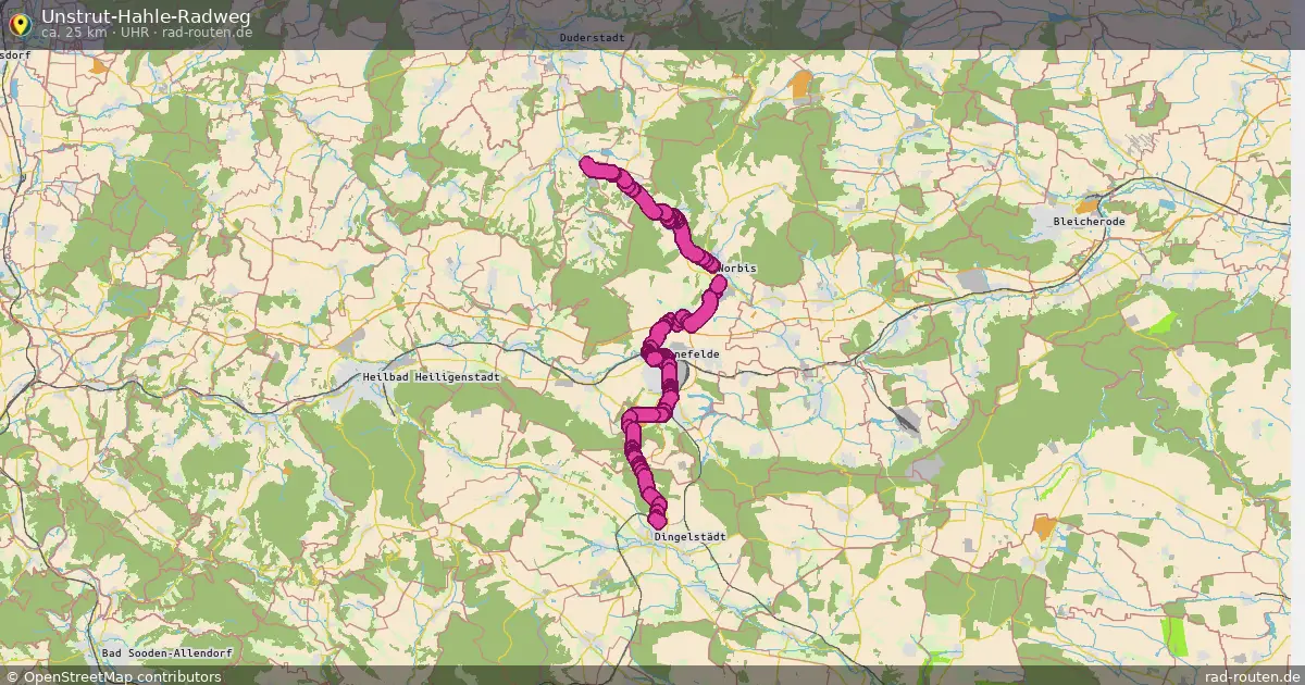 Unstrut-Hahle-Radweg (UHR) – Fernradroute auf Rad-Routen.de