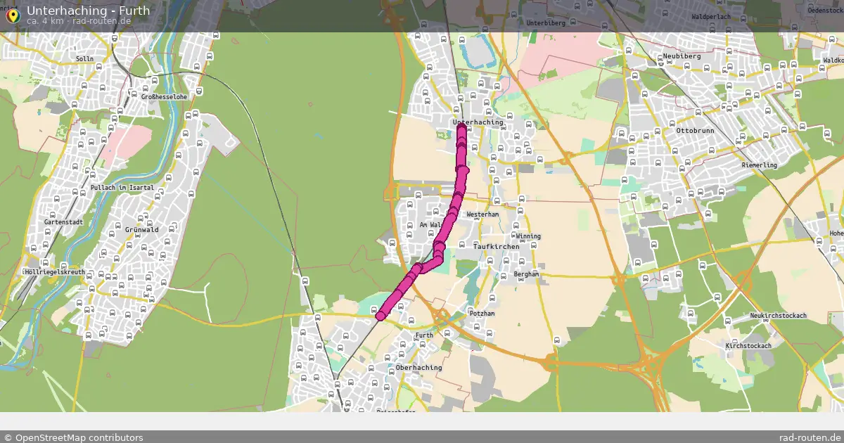 Unterhaching - Furth – Fernradroute auf Rad-Routen.de
