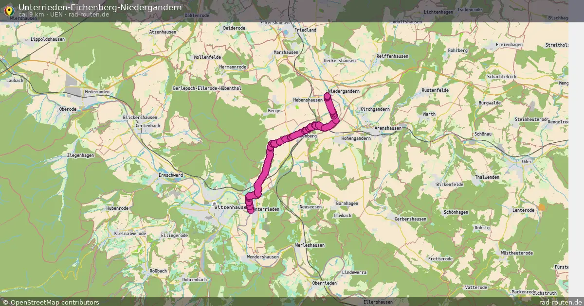 Unterrieden-Eichenberg-Niedergandern (UEN) – Fernradroute auf Rad-Routen.de
