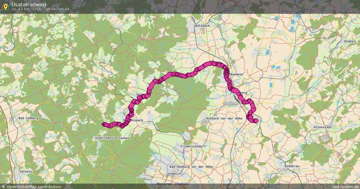 Usatalradweg (Usa) – Fernradroute auf Rad-Routen.de