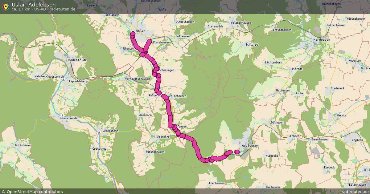 Uslar -Adelebsen (US-AD) – Fernradroute auf Rad-Routen.de