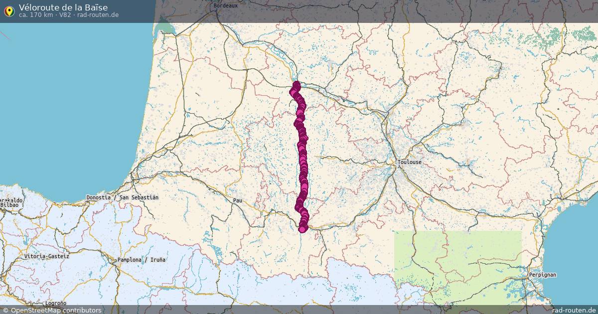 Véloroute de la Baïse (V82) – Fernradroute auf Rad-Routen.de