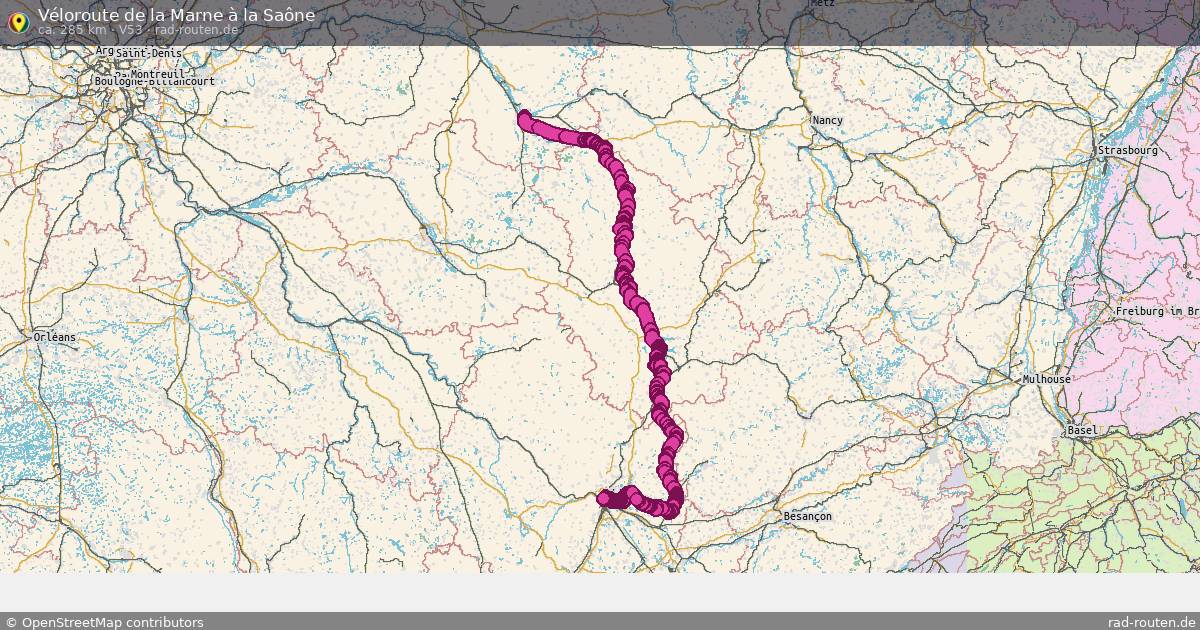 Véloroute de la Marne à la Saône (V53) – Fernradroute auf Rad-Routen.de