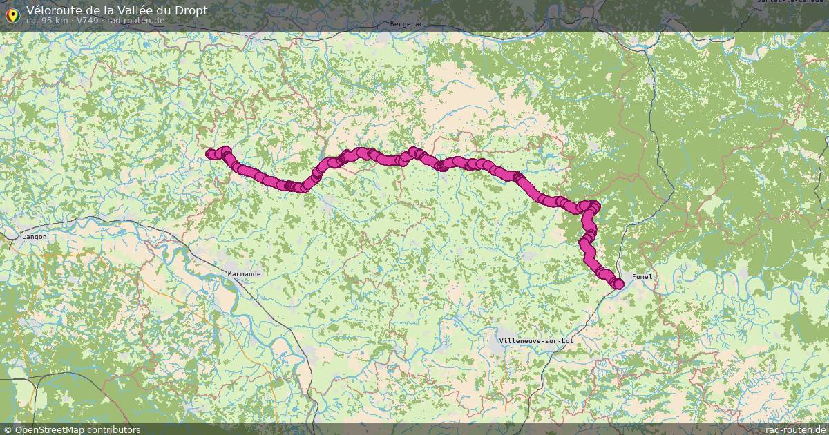 Véloroute de la Vallée du Dropt (V749) – Fernradroute auf Rad-Routen.de