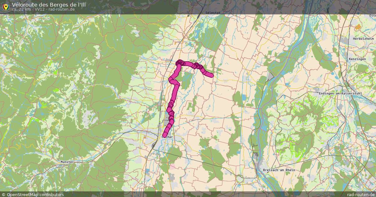 Véloroute des Berges de l'Ill (VV12) – Fernradroute auf Rad-Routen.de