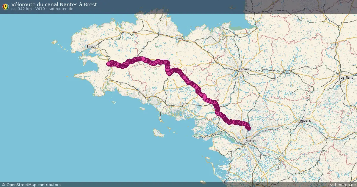 Véloroute du canal Nantes à Brest (V410) – Fernradroute auf Rad-Routen.de