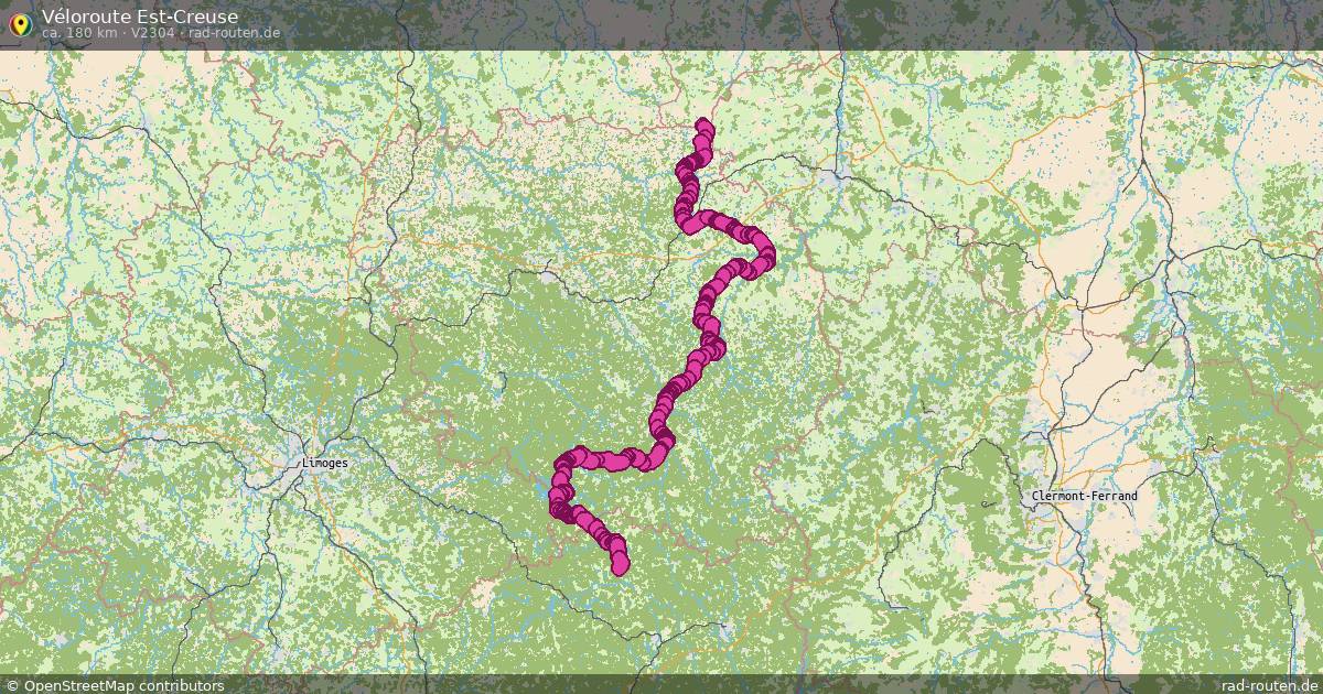Véloroute Est-Creuse (V2304) – Fernradroute auf Rad-Routen.de