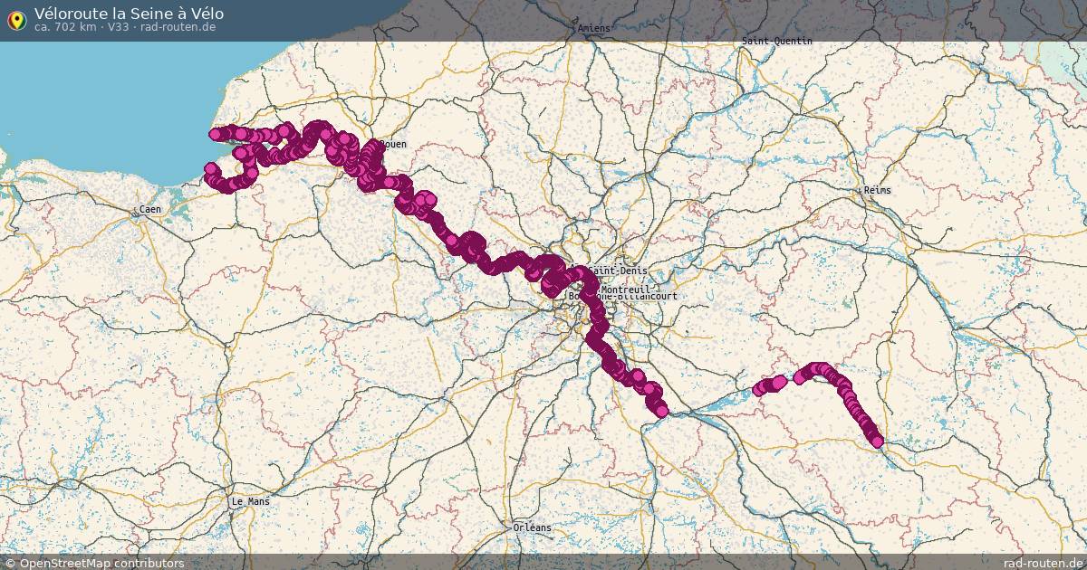 Véloroute la Seine à Vélo (V33) – Fernradroute auf Rad-Routen.de