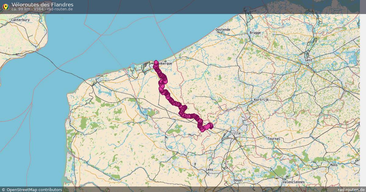 Véloroutes des Flandres (V364) – Fernradroute auf Rad-Routen.de