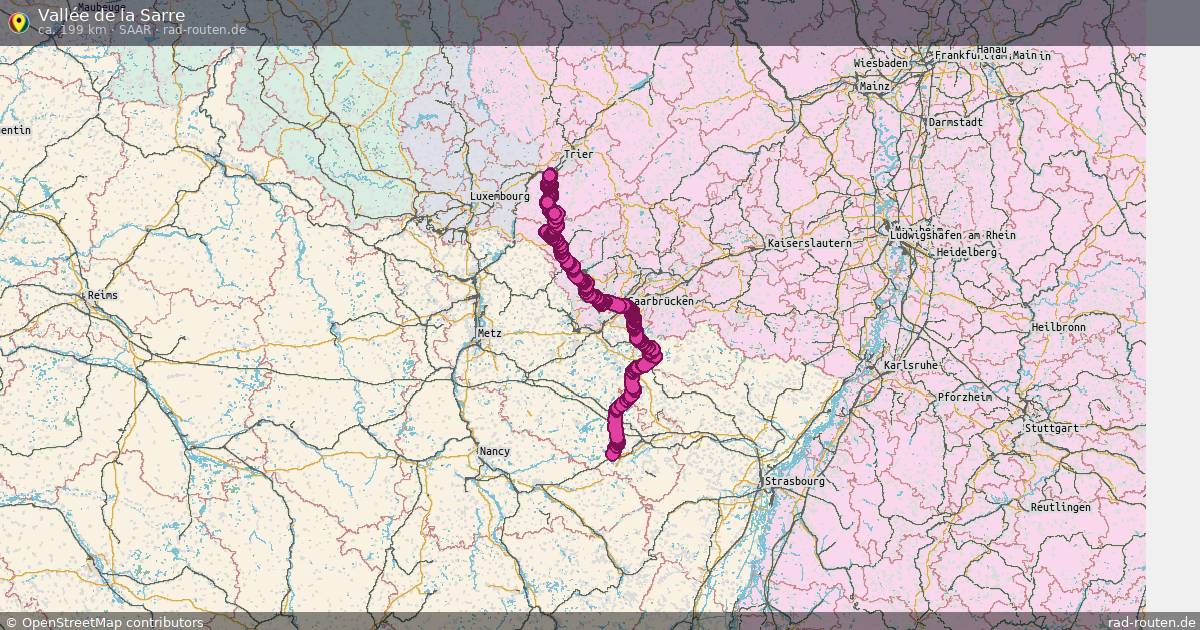 Vallée de la Sarre (Saar) – Fernradroute auf Rad-Routen.de