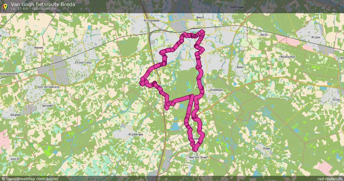 Van Gogh fietsroute Breda – Fernradroute auf Rad-Routen.de
