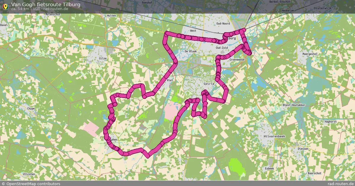 Van Gogh fietsroute Tilburg (VGT) – Fernradroute auf Rad-Routen.de