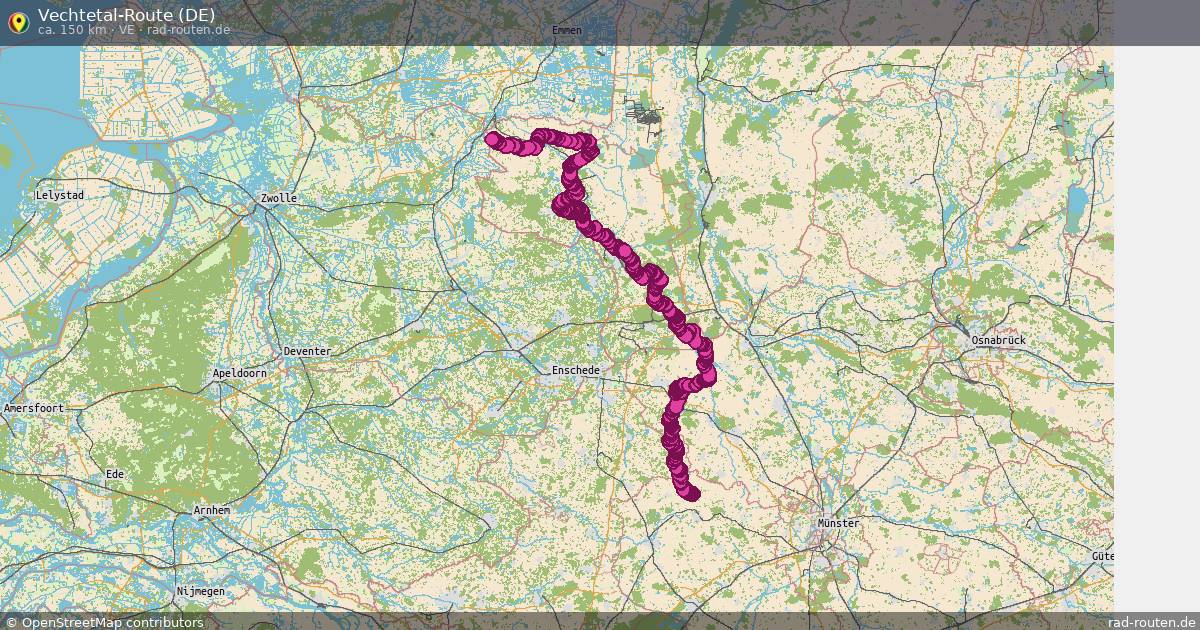 Vechtetal-Route (DE) (ve) – Fernradroute auf Rad-Routen.de