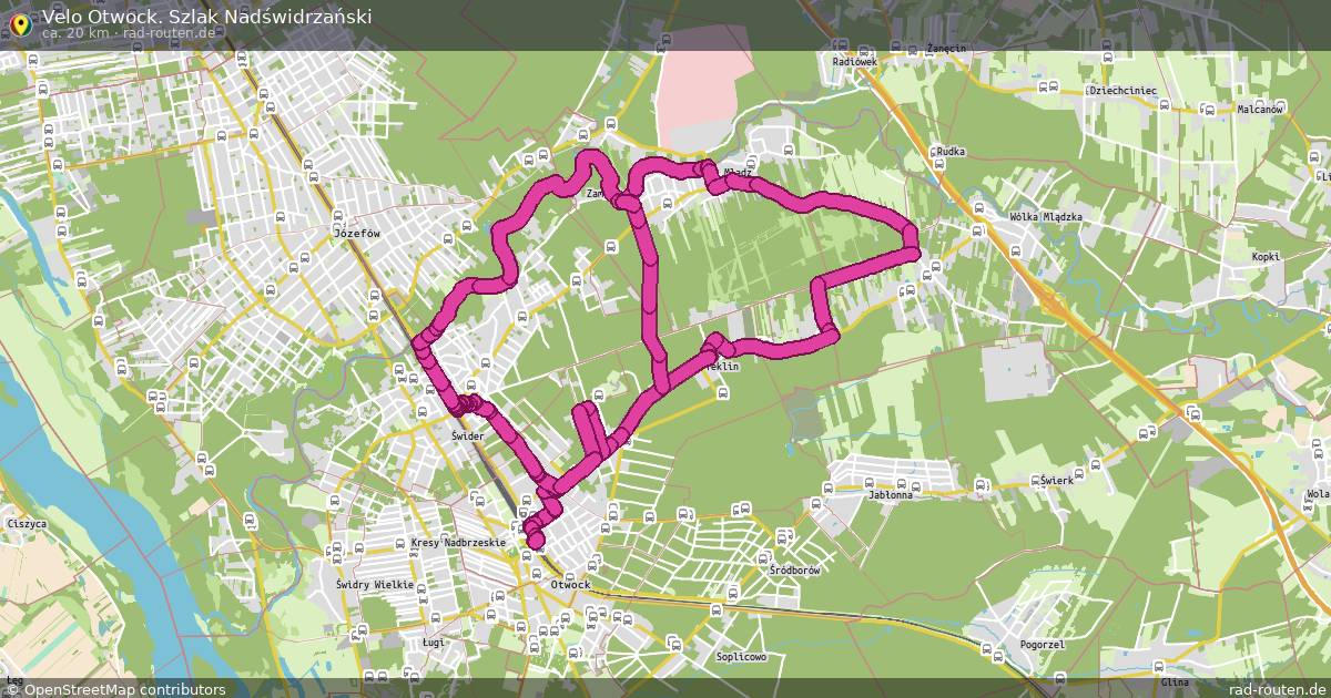 Velo Otwock. Szlak Nadświdrzański – Fernradroute auf Rad-Routen.de