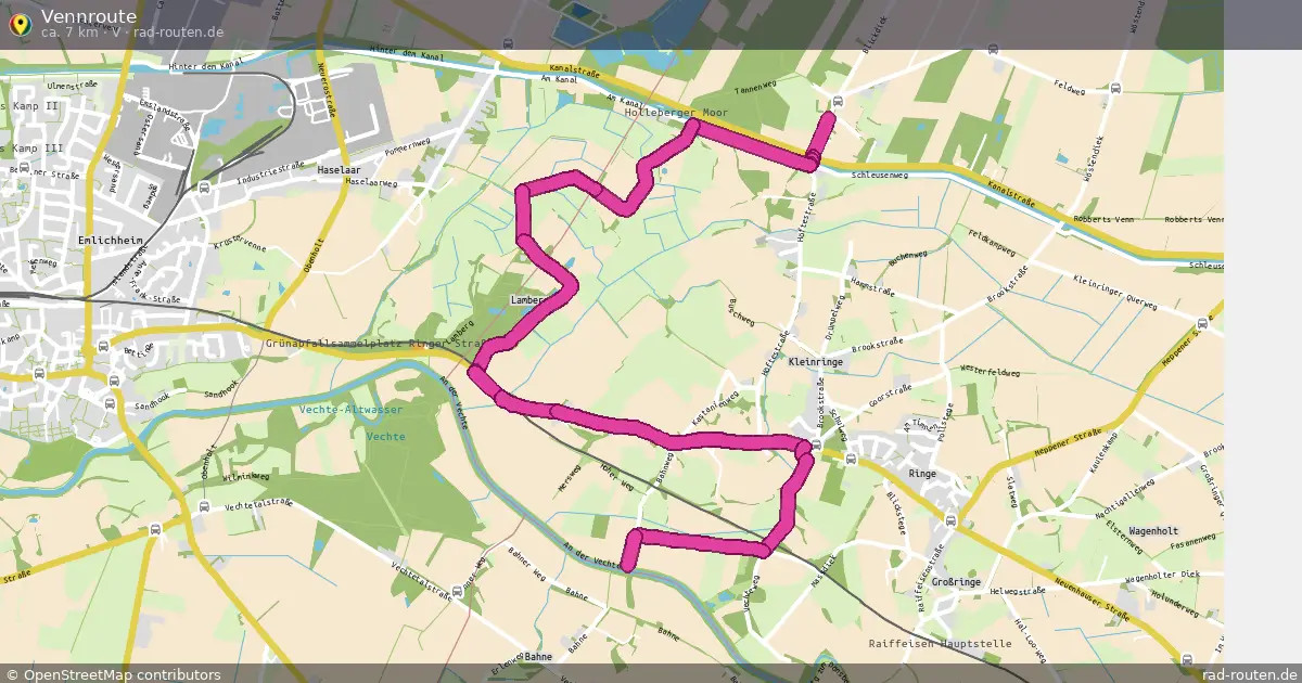 Vennroute (V) – Fernradroute auf Rad-Routen.de