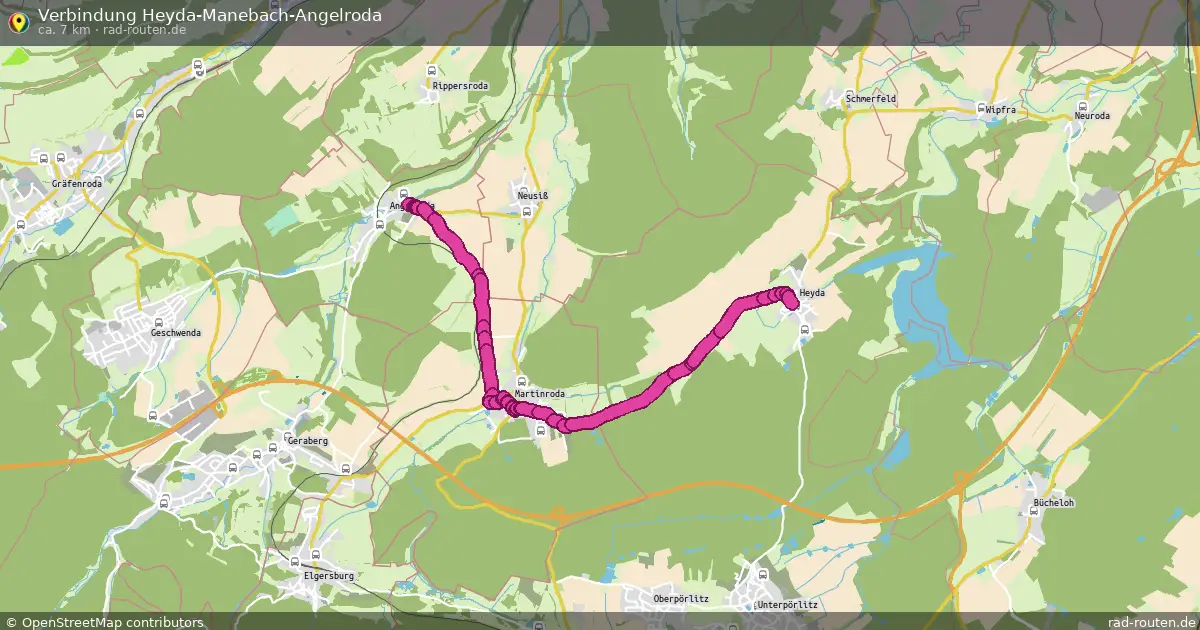 Verbindung Heyda-Manebach-Angelroda – Fernradroute auf Rad-Routen.de