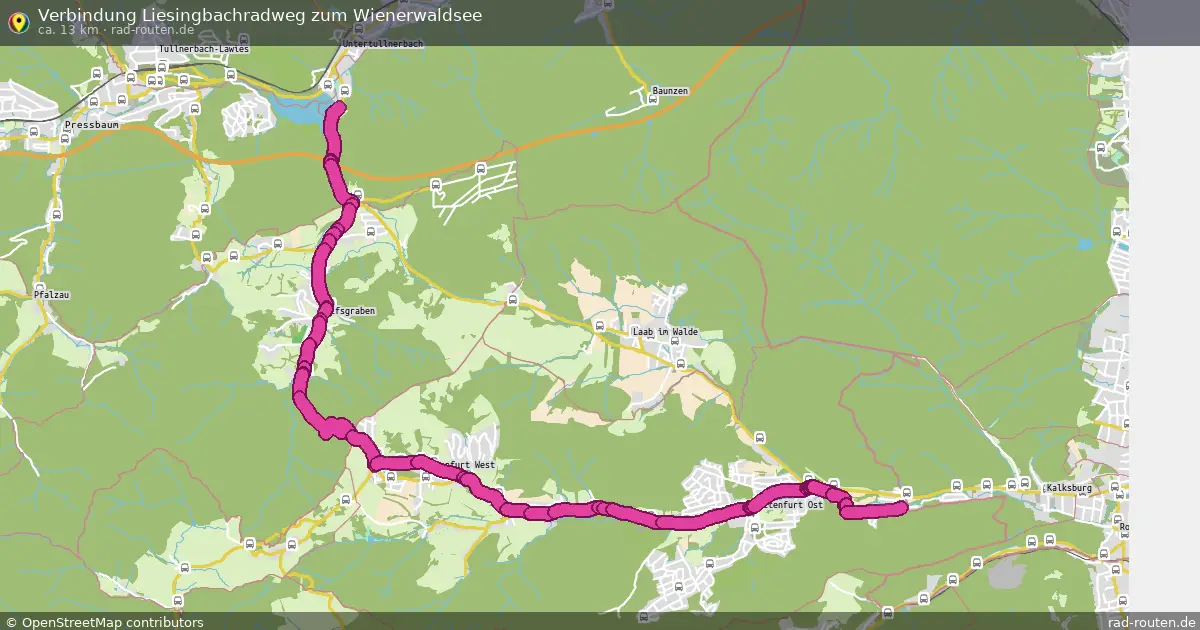 Verbindung Liesingbachradweg zum Wienerwaldsee