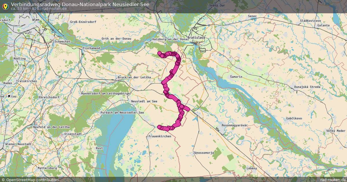 Verbindungsradweg Donau-Nationalpark Neusiedler See (B26) – Fernradroute auf Rad-Routen.de